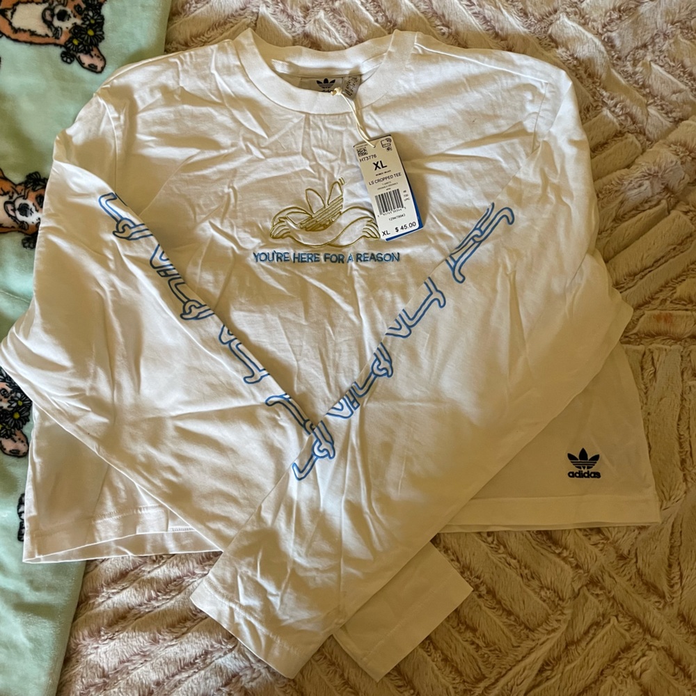 Adidas “You’re Here for a Reason” Long Sleeve Crop Tee